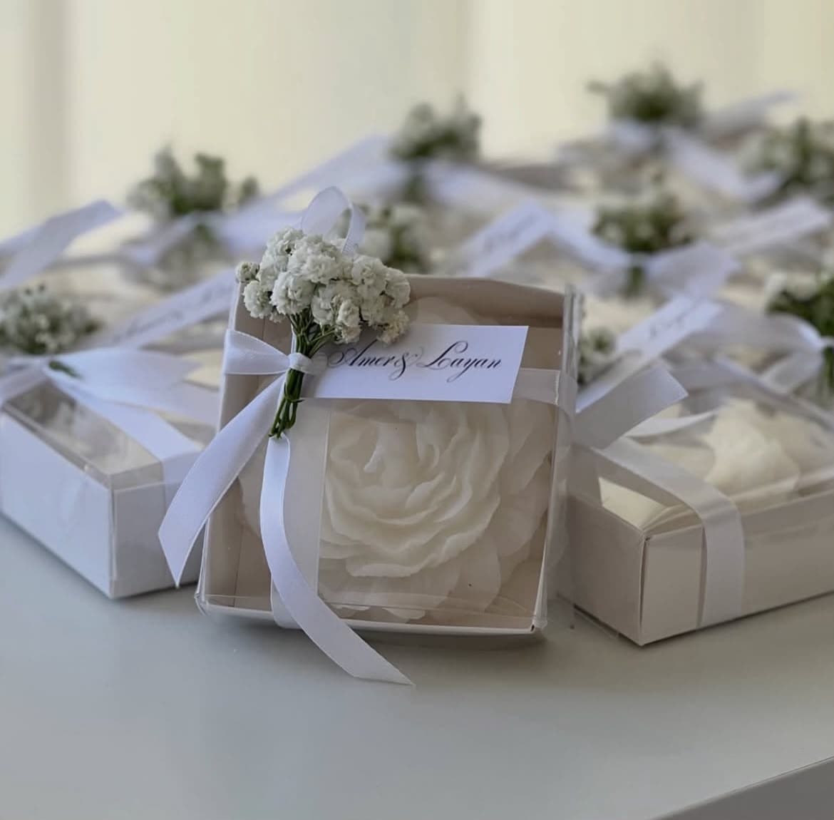 Clear Box Peony Candle